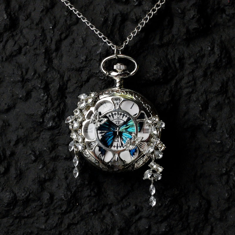 Real Butterfly Pocket Watch - Preserved Specimen Decorative Electronic Pocket Watch Gift