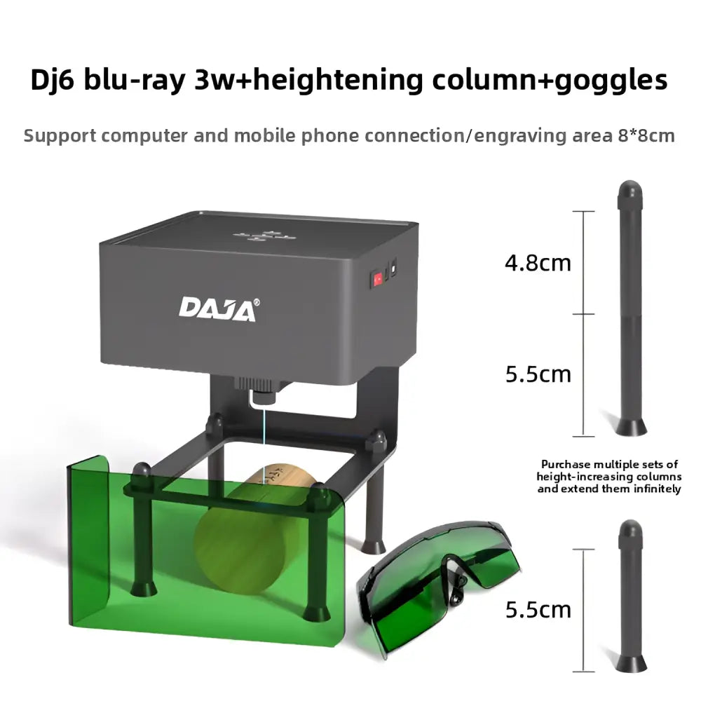 DJ6 Mini Laser Engraving Machine 3W Automatic Desktop Engraver - Laser Engraving Machine - Home Appliances