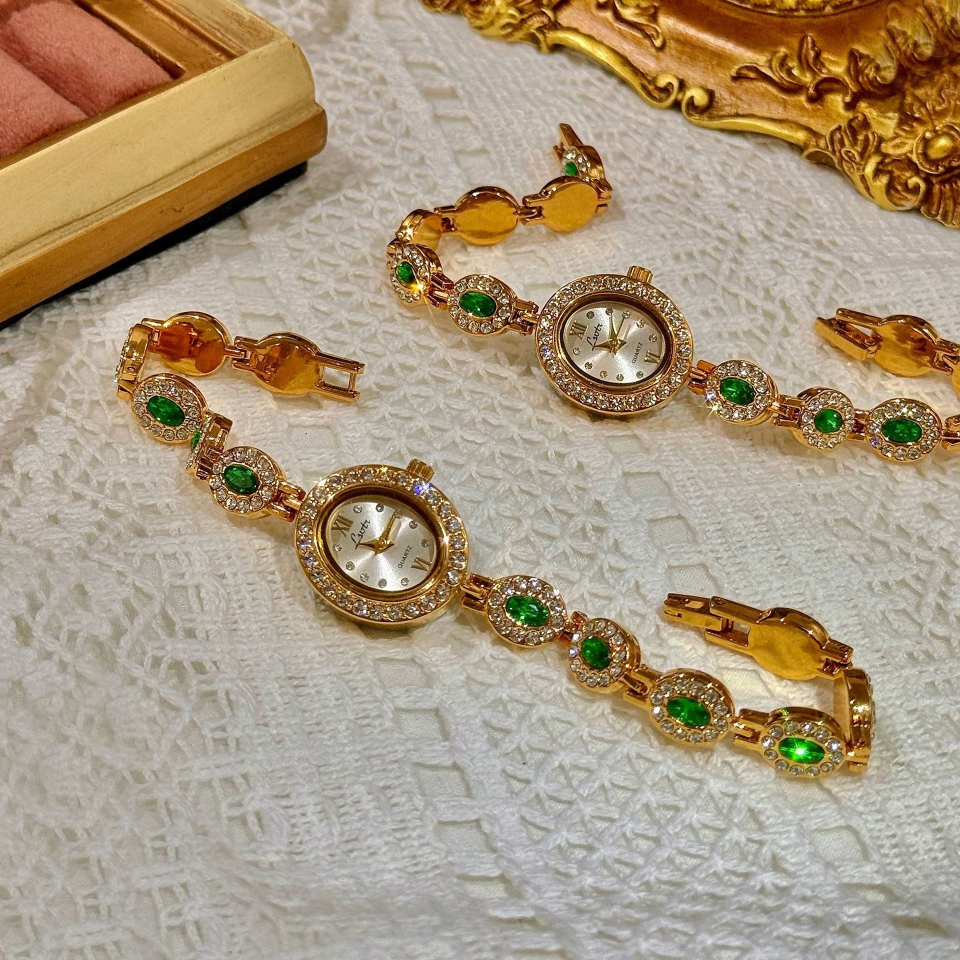 Rainbow Gem Oval Quartz Watch | Elegant Alloy Case, Singapore Quartz Movement, 30M Water Resistant Fashion Jewelry Watch