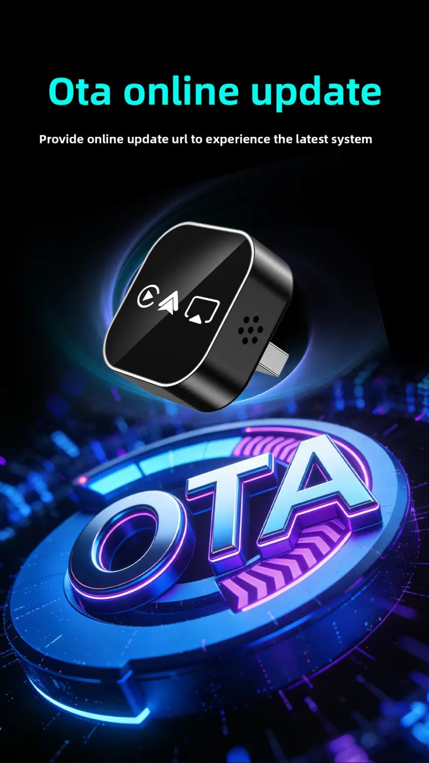 Wireless CarPlay & Android Auto Adapter 1080P USB Plug & Play Converter for iOS & Android