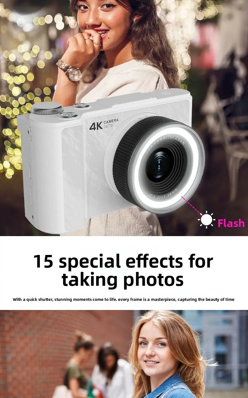 14MP Digital Camera with 3.0’’ Rotating Screen - HD Selfie Camera with 3x Zoom for Students & Travel