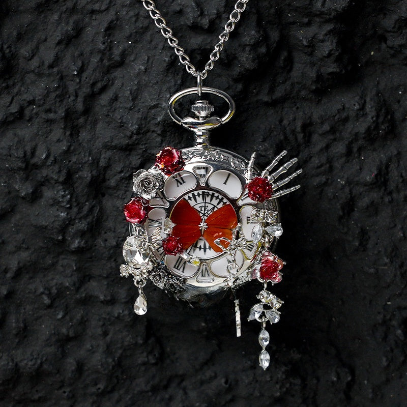 Real Butterfly Pocket Watch - Preserved Specimen Decorative Electronic Pocket Watch Gift