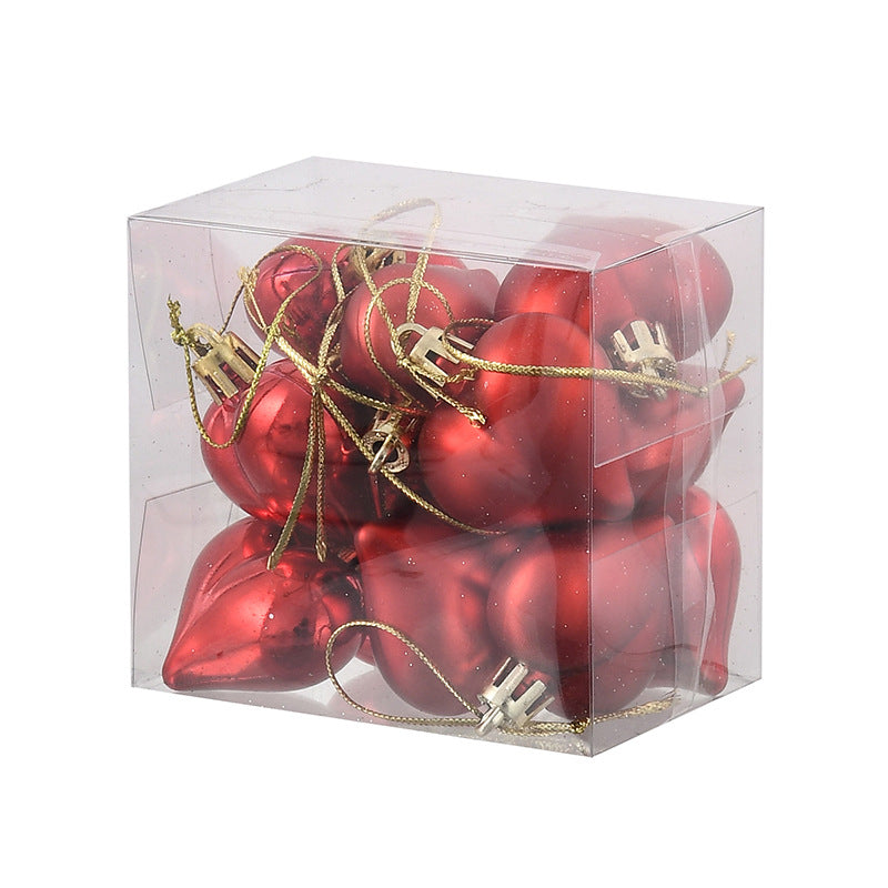 Heart-Shaped Electroplated Pendant Ornament Red Decorative Hanging Accent