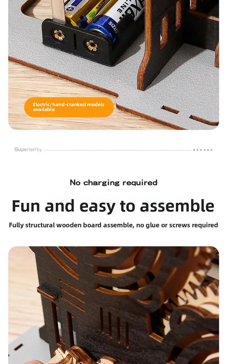 3D Wooden Mechanical Ball Track Puzzle DIY Marble Run Simulation Model Educational Toy