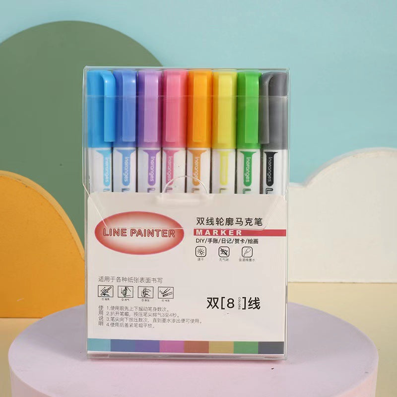 Dual-Tip Fluorescent Marker Set - 36 Vibrant Colors for Art, Journaling, and Highlighting