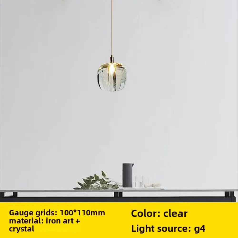 Modern Smart Crystal Pendant Light in Amber and Silver finishes - Small Single Head Clear - Home Decor