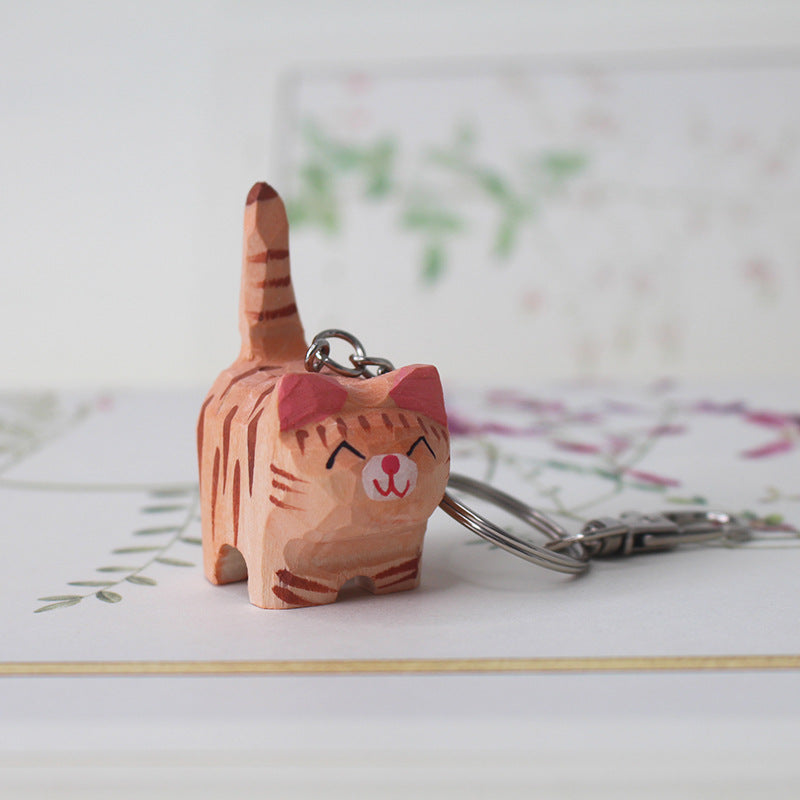 Handcrafted Wooden Animal Ornament Basswood Table Decor & Pendant Keychain