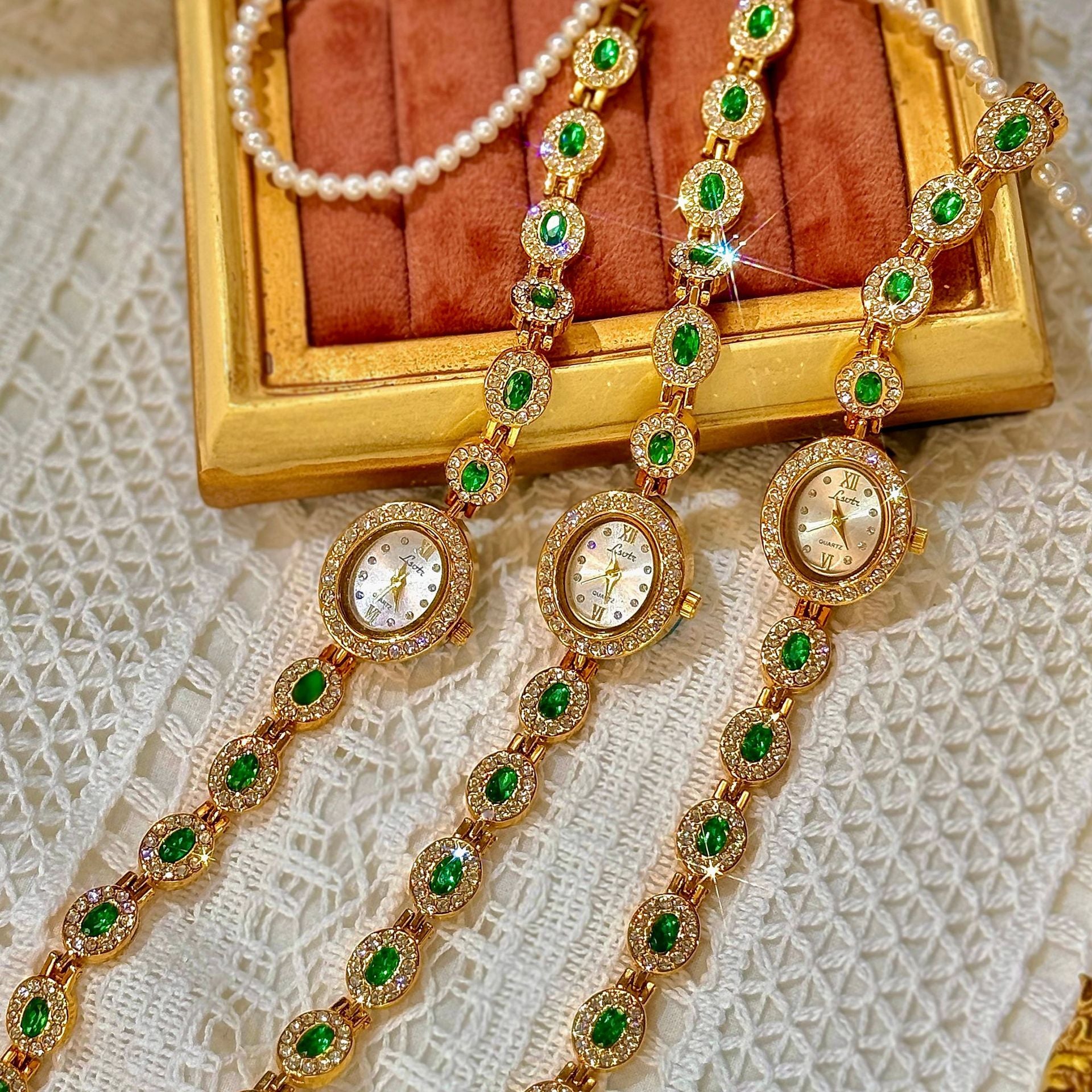 Rainbow Gem Oval Quartz Watch | Elegant Alloy Case, Singapore Quartz Movement, 30M Water Resistant Fashion Jewelry Watch