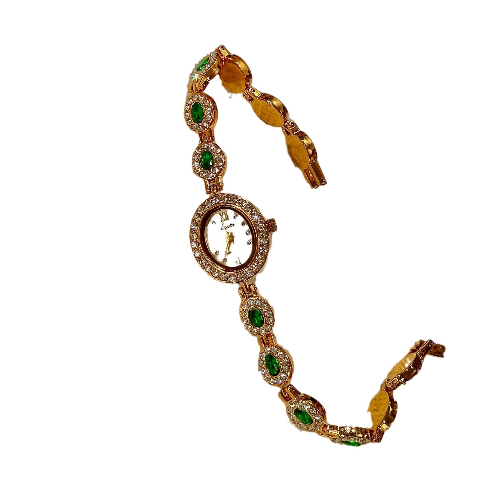 Rainbow Gem Oval Quartz Watch | Elegant Alloy Case, Singapore Quartz Movement, 30M Water Resistant Fashion Jewelry Watch