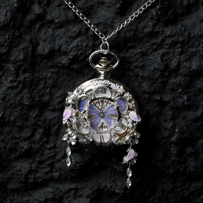 Real Butterfly Pocket Watch - Preserved Specimen Decorative Electronic Pocket Watch Gift