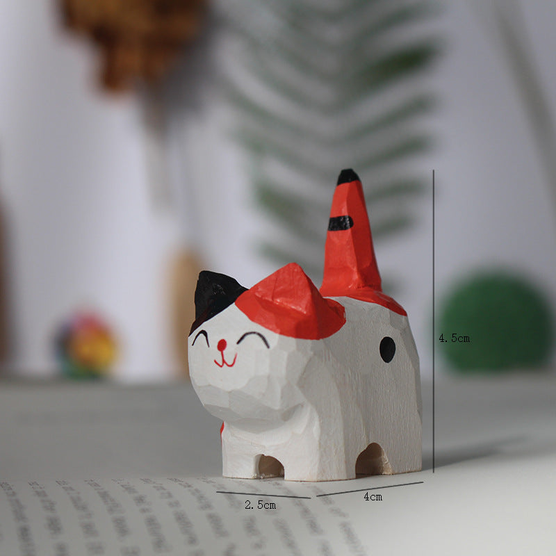 Handcrafted Wooden Animal Ornament Basswood Table Decor & Pendant Keychain