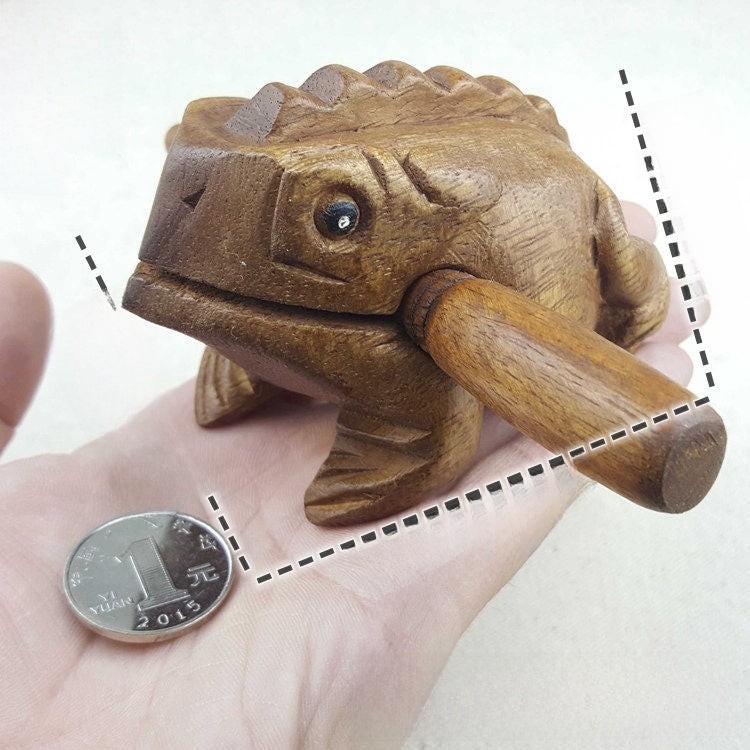 Handcrafted Thai Wooden Toad ? Mango Wood Souvenir with Chirping Sound and Cultural Charm