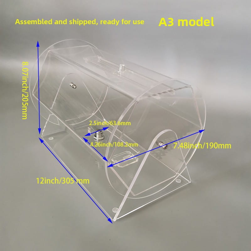 Clear Acrylic Lottery Drum Raffle Drawing Machine Transparent Rotating Ball Box
