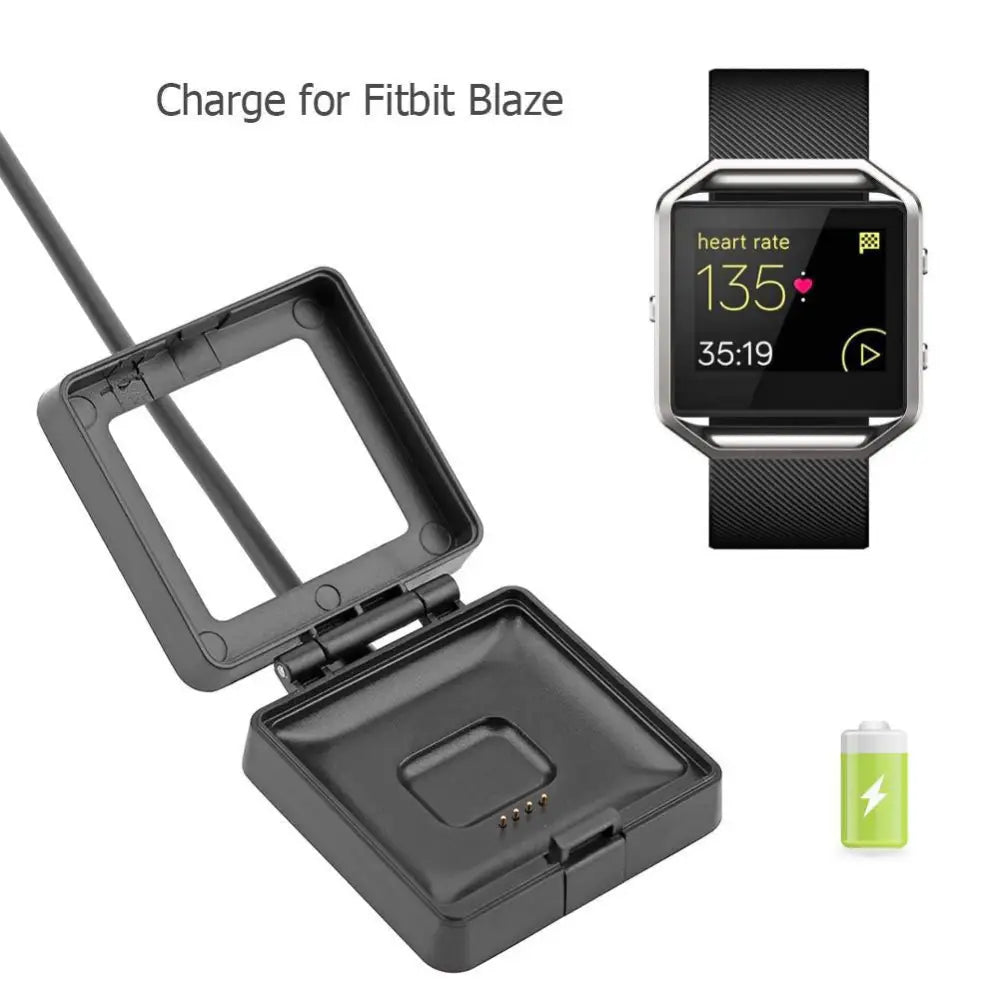 Fitbit Blaze Charger Cable - Replacement USB Charging Dock with Data Sync & Safety Protection - Black - Consumer