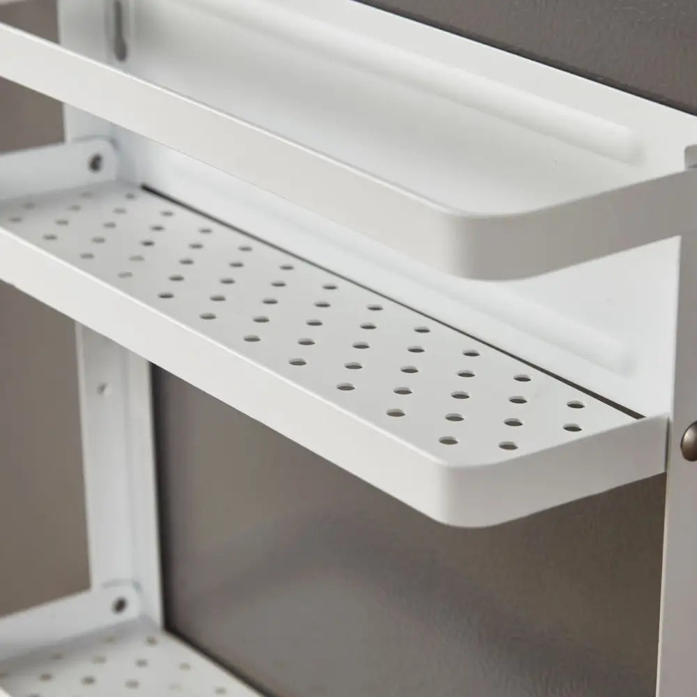 Foldable Magnetic Refrigerator Rack - 3-Tier Wall Mounted Iron Kitchen Storage Shelf (White or Black) - Home & Garden