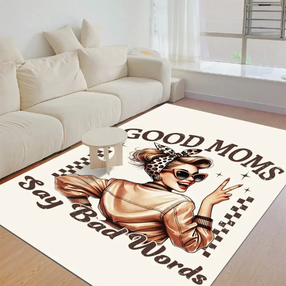 Good Moms Say Bad Words Vintage Felt Floor Mat - Gifts for All Occasions