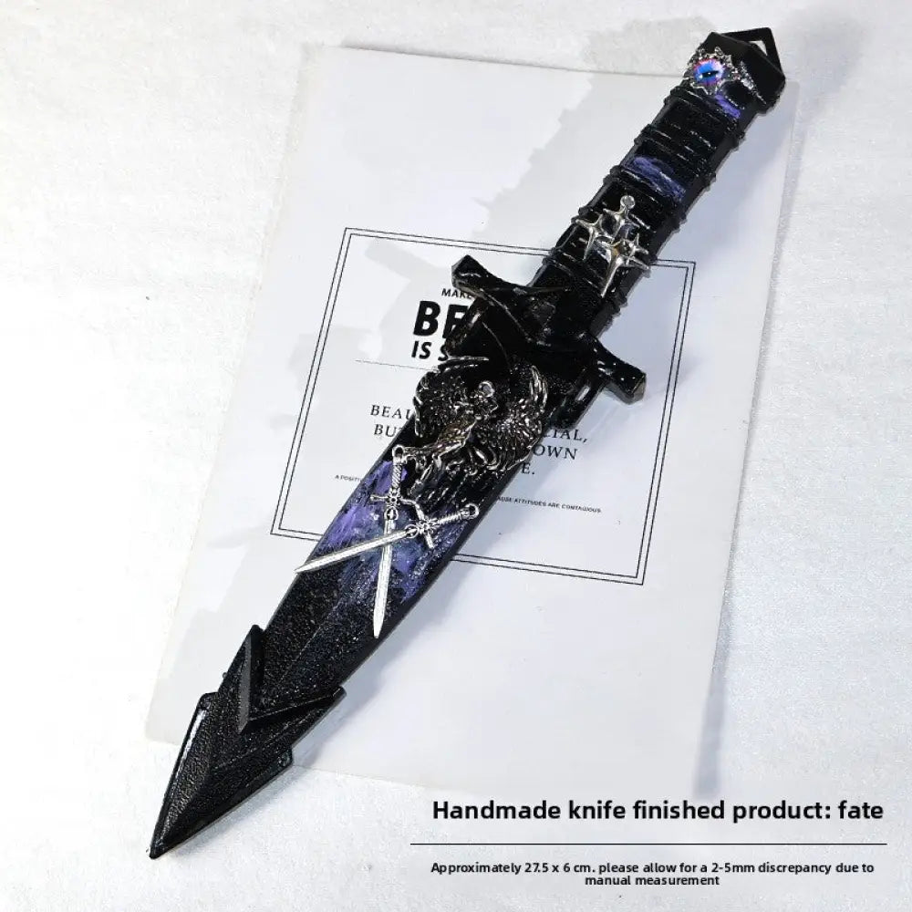 Gothic Handmade Mini Dagger Prop - DIY Craft & Cosplay Decorative Knife Accessory Portable Collectible Ornament - Fate
