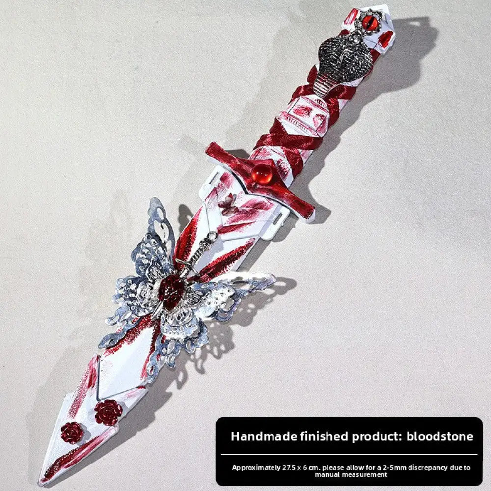 Gothic Handmade Mini Dagger Prop - DIY Craft & Cosplay Decorative Knife Accessory Portable Collectible Ornament - Blue