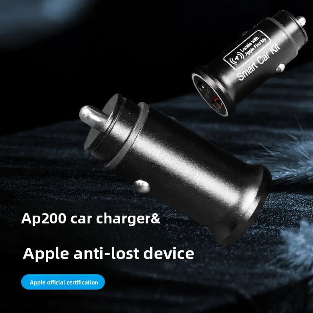 GPS Car Charger Tracker with Dual USB Fast Charging - Real-Time Vehicle Locator with Anti-Theft Alarm - Ap200 black