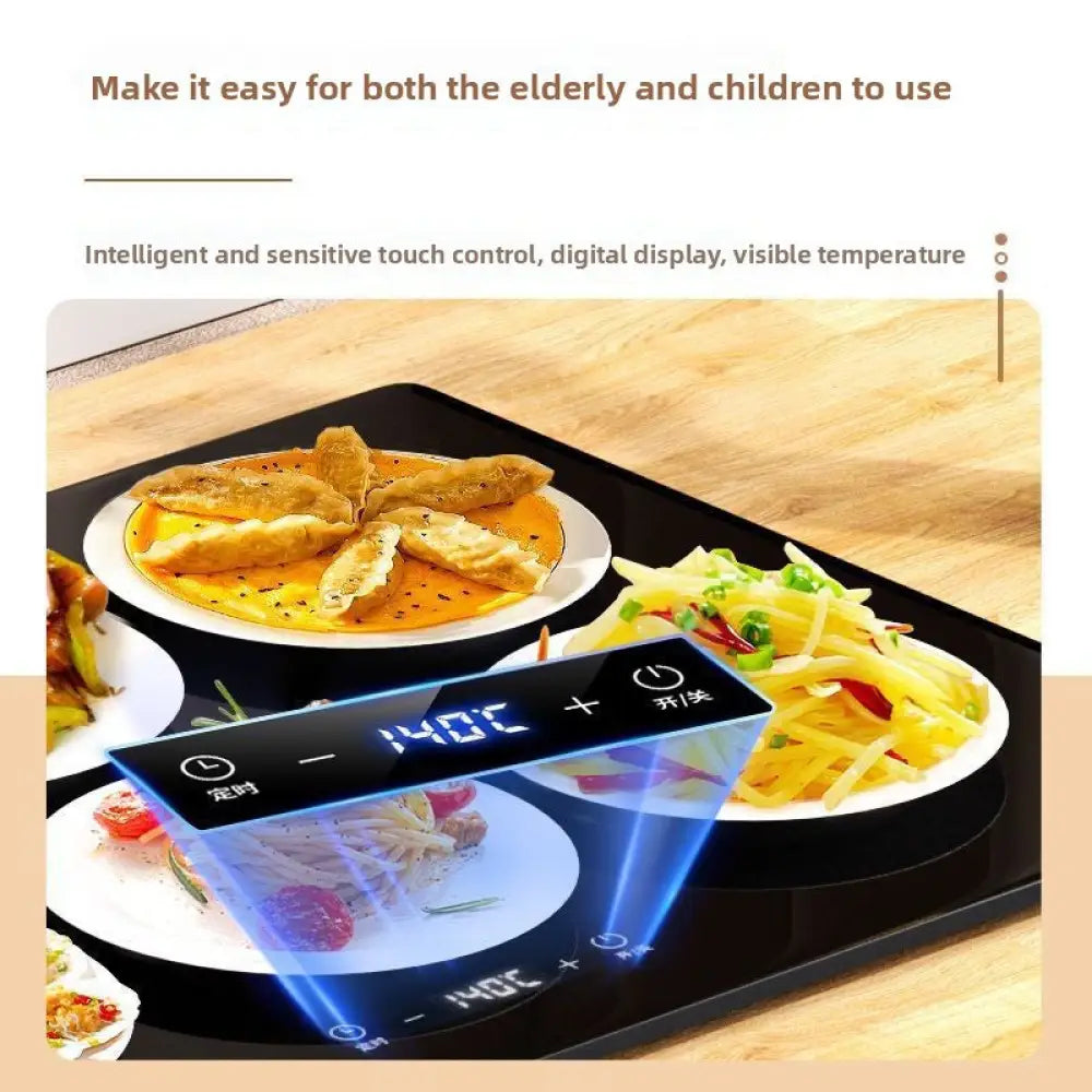 Intelligent Electric Food Warming Tray with Digital Touch Controls - Home Appliances