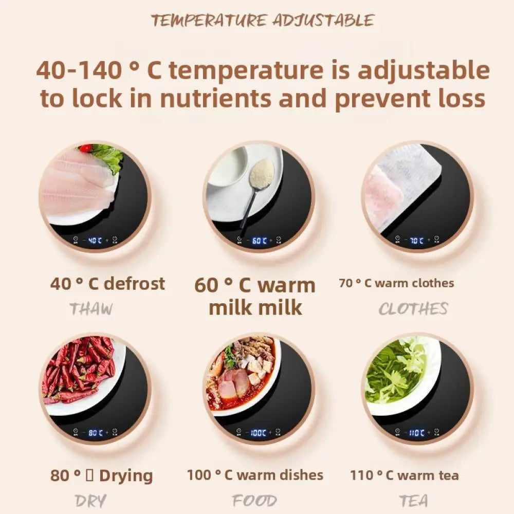 Intelligent Electric Food Warming Tray with Digital Touch Controls - Home Appliances