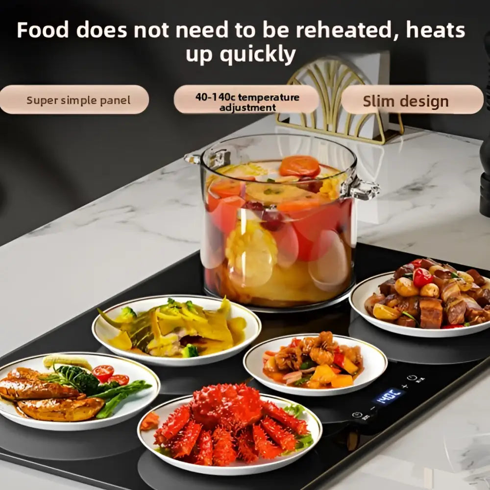 Intelligent Electric Food Warming Tray with Digital Touch Controls - Home Appliances