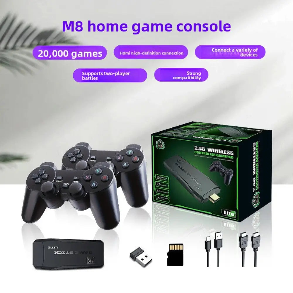 M8 4K Wireless Retro Game Console - HDMI Plug & Play with Dual Controllers (32G/64G/128G) - Gaming Electronics