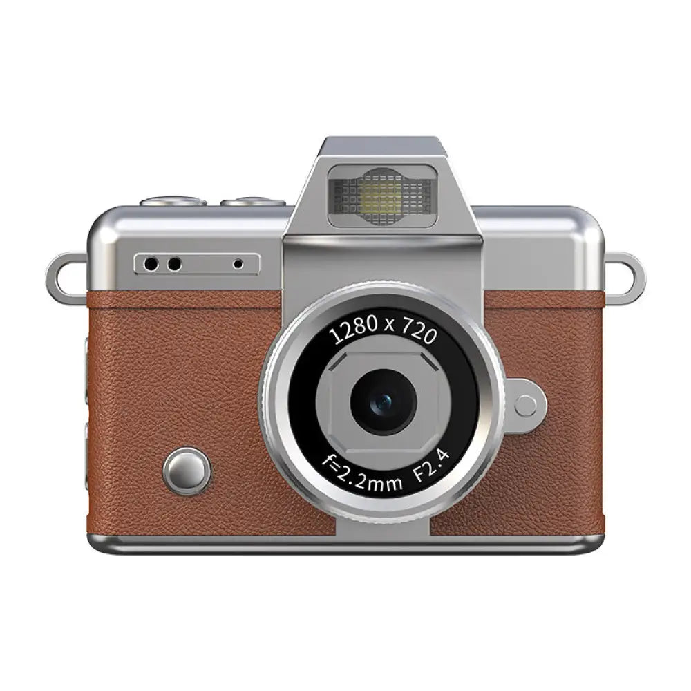Mini Retro Digital Camera with Flip Screen - Vintage Style Portable Camera for Kids & Beginners - Retro brown without