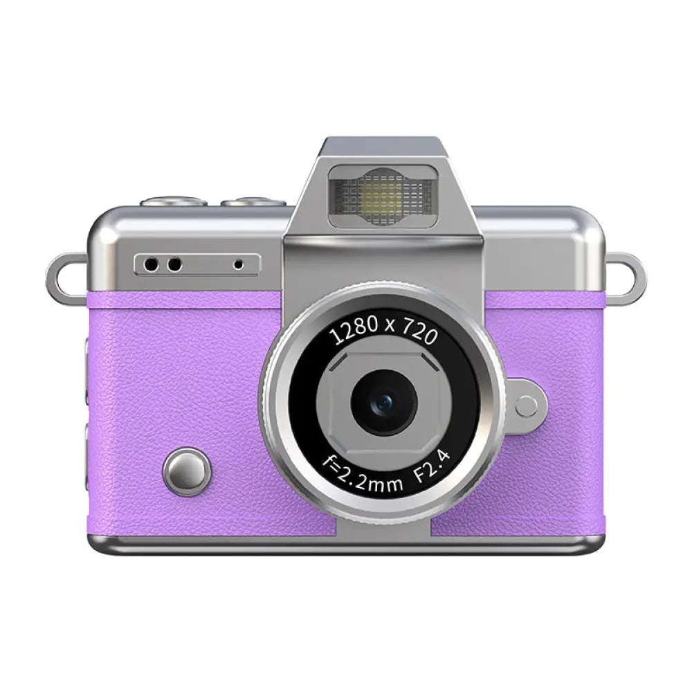 Mini Retro Digital Camera with Flip Screen - Vintage Style Portable Camera for Kids & Beginners - Charming purple