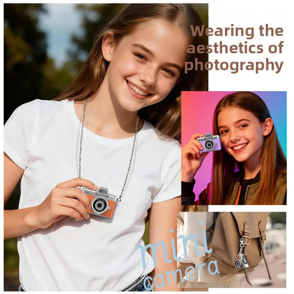 Mini Retro Digital Camera with Flip Screen - Vintage Style Portable Camera for Kids & Beginners - Consumer Electronics
