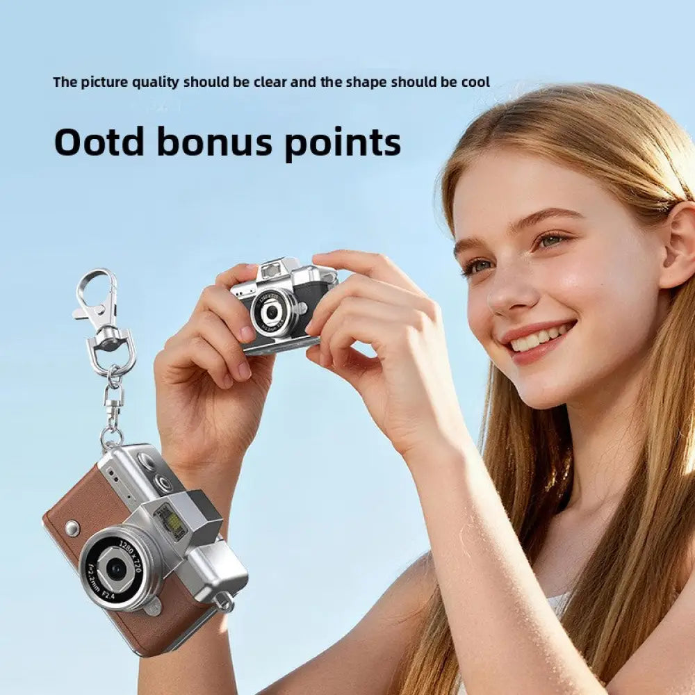 Mini Retro Digital Camera with Flip Screen - Vintage Style Portable Camera for Kids & Beginners - Consumer Electronics