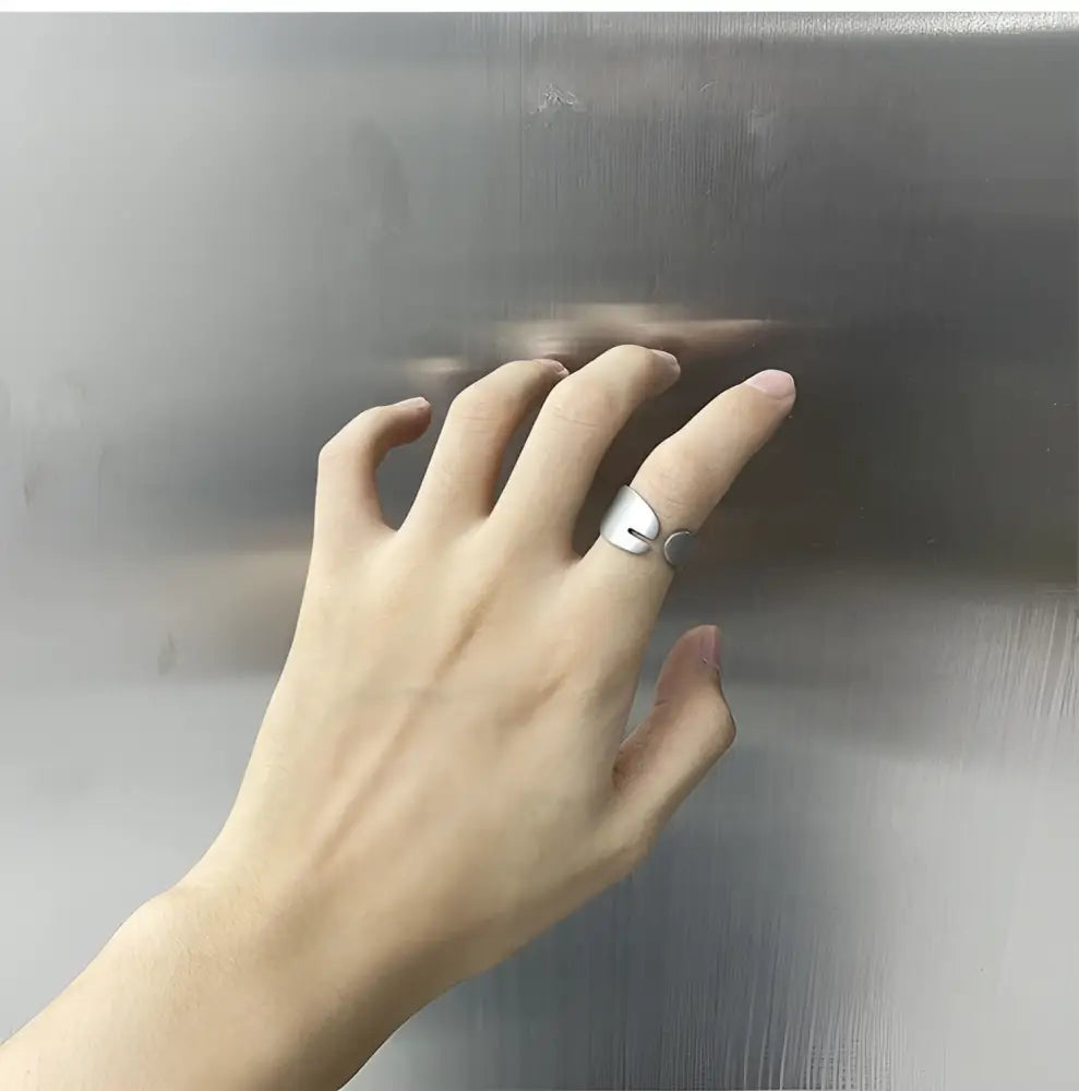 Minimalist Geometric Titanium Steel Ring and Bracelet Set - Gifts for All Occasions