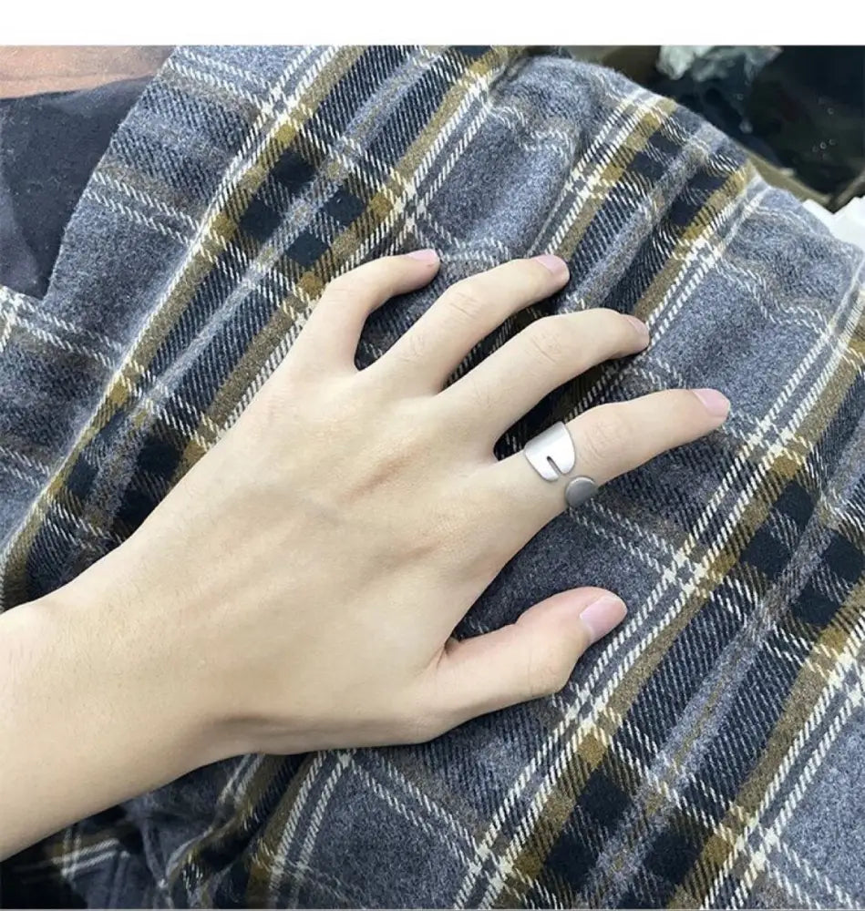 Minimalist Geometric Titanium Steel Ring and Bracelet Set - Gifts for All Occasions