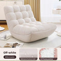 Modern Single Bean Bag Chair with High Elastic Foam - Multi-Functional Lounge Seat with Optional Footrest - Off-white