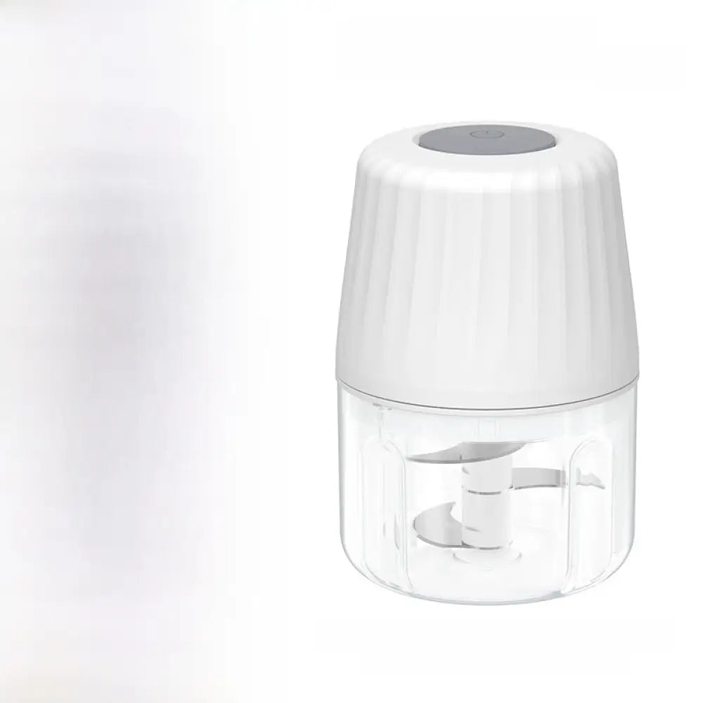 Portable Electric Food Chopper and Mini Garlic Processor - FP221a-250ml*pp- 3-leaf knife / White - Home Appliances