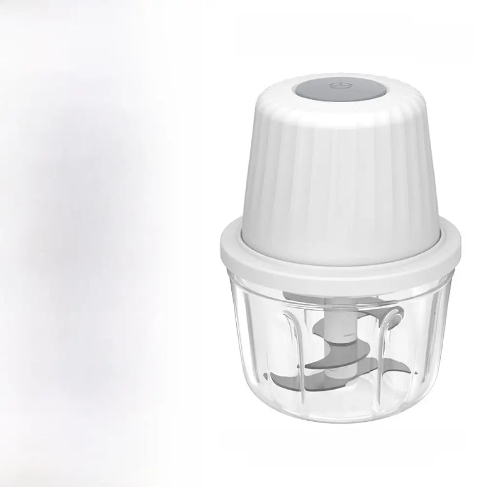 Portable Electric Food Chopper and Mini Garlic Processor - FP221C-400ml*PS- 6-leaf knife / White - Home Appliances