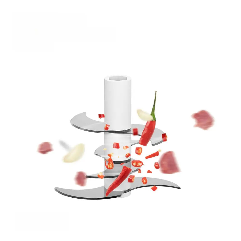 Portable Electric Food Chopper and Mini Garlic Processor - Knife holder / White - Home Appliances