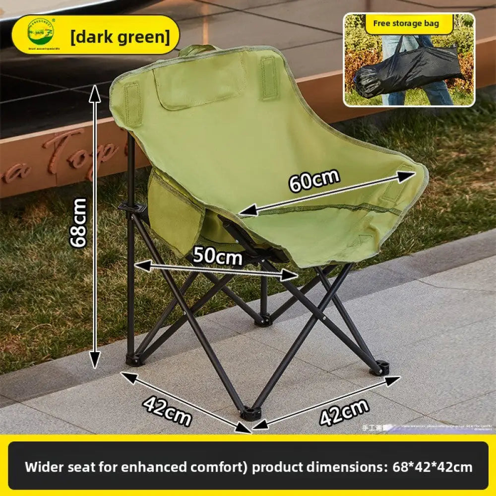Portable Folding Moon Chair - Carbon Steel Outdoor Camping Chair with Fabric Cover (Low-Back & High-Back Options)