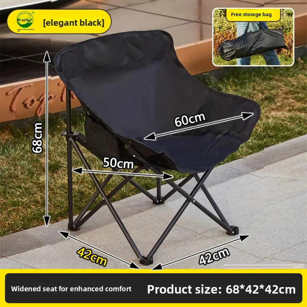 Portable Folding Moon Chair - Carbon Steel Outdoor Camping Chair with Fabric Cover (Low-Back & High-Back Options)