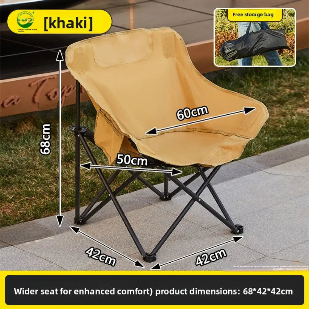 Portable Folding Moon Chair - Carbon Steel Outdoor Camping Chair with Fabric Cover (Low-Back & High-Back Options)