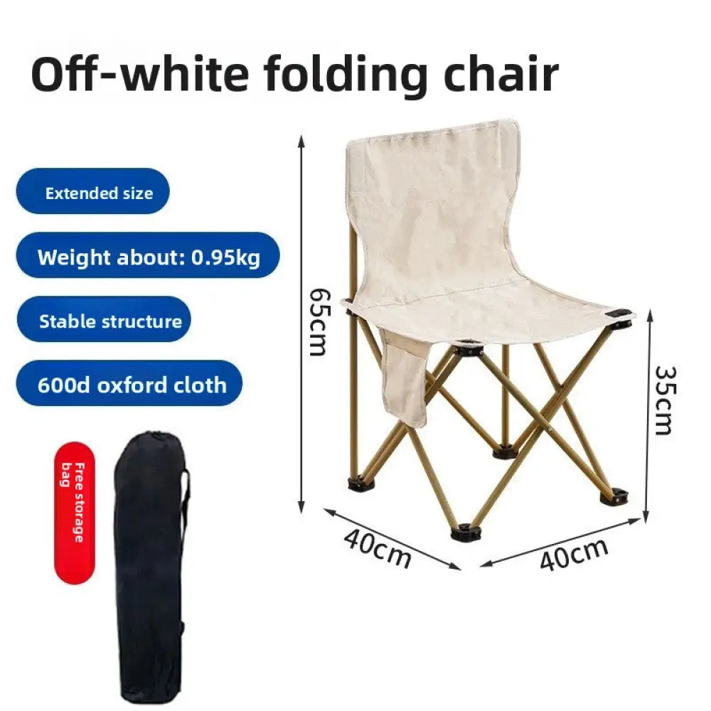 Portable Folding Moon Chair - Carbon Steel Outdoor Camping Chair with Fabric Cover (Low-Back & High-Back Options) - 40