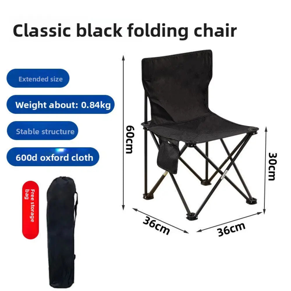 Portable Folding Moon Chair - Carbon Steel Outdoor Camping Chair with Fabric Cover (Low-Back & High-Back Options) - 36