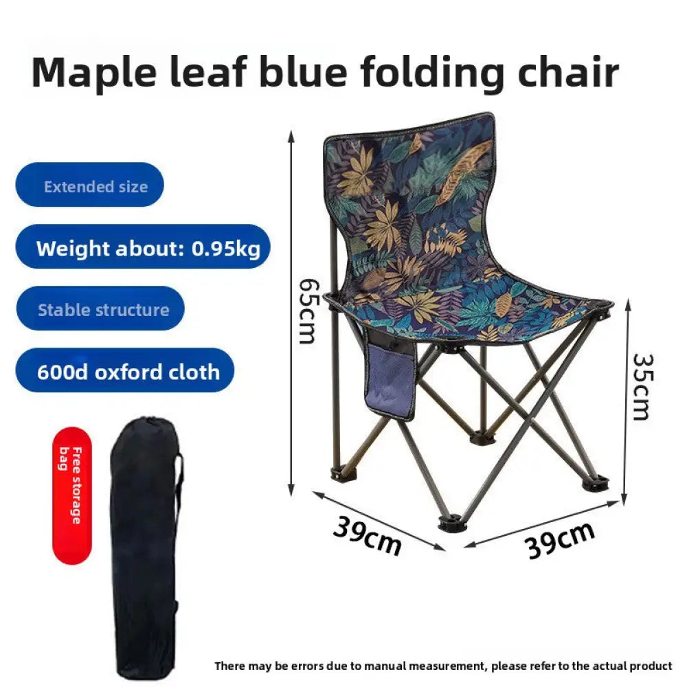 Portable Folding Moon Chair - Carbon Steel Outdoor Camping Chair with Fabric Cover (Low-Back & High-Back Options) - 40