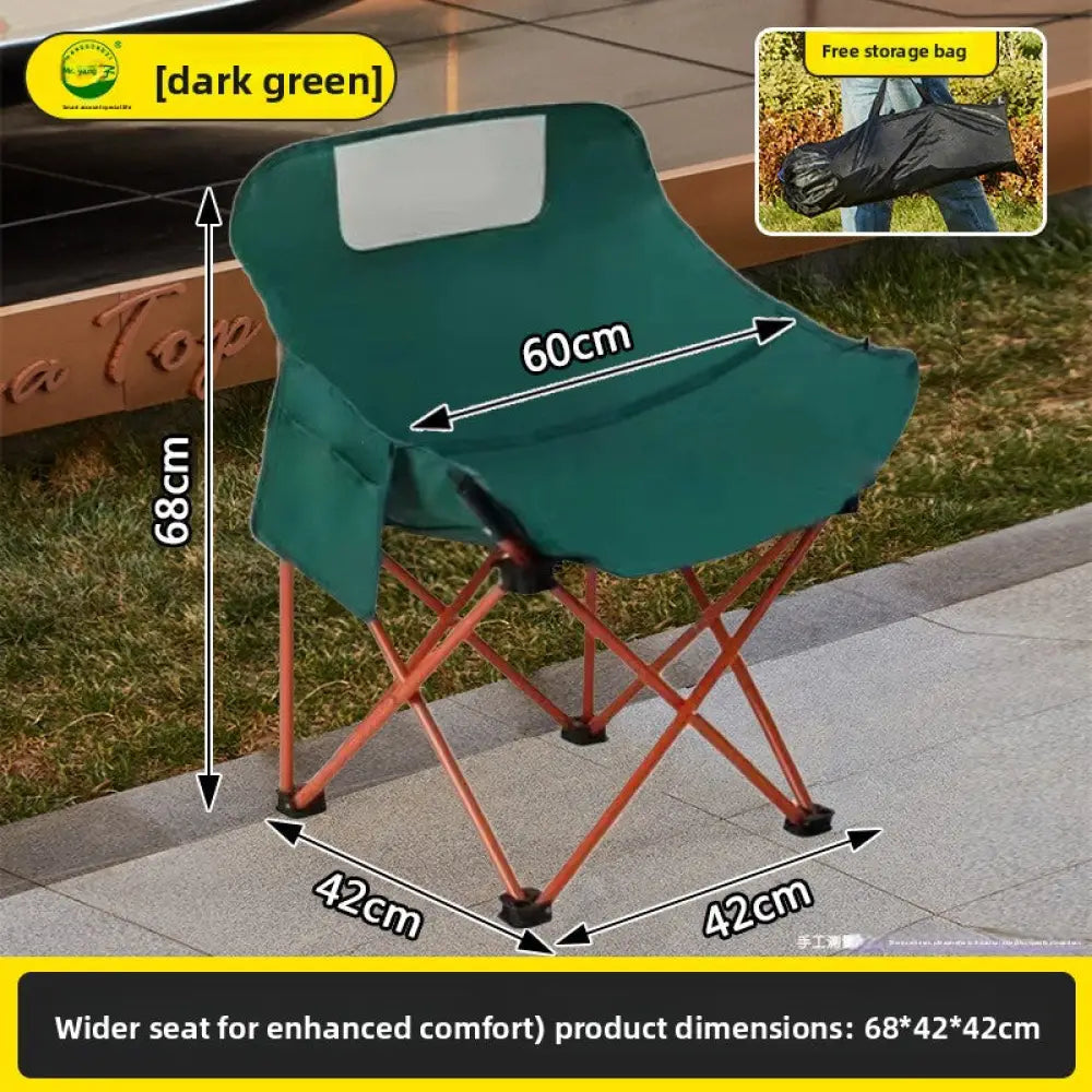 Portable Folding Moon Chair - Carbon Steel Outdoor Camping Chair with Fabric Cover (Low-Back & High-Back Options)