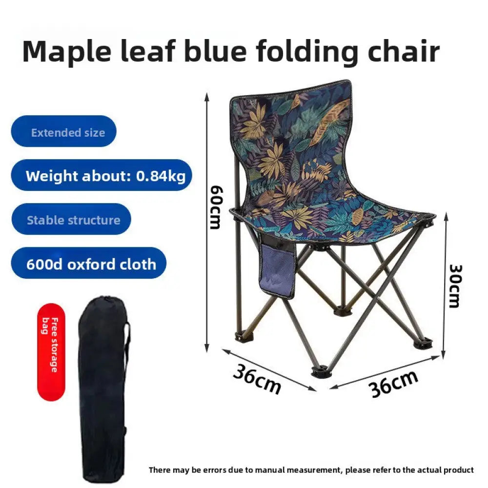 Portable Folding Moon Chair - Carbon Steel Outdoor Camping Chair with Fabric Cover (Low-Back & High-Back Options) - 36