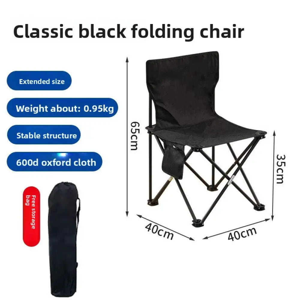 Portable Folding Moon Chair - Carbon Steel Outdoor Camping Chair with Fabric Cover (Low-Back & High-Back Options) - 40