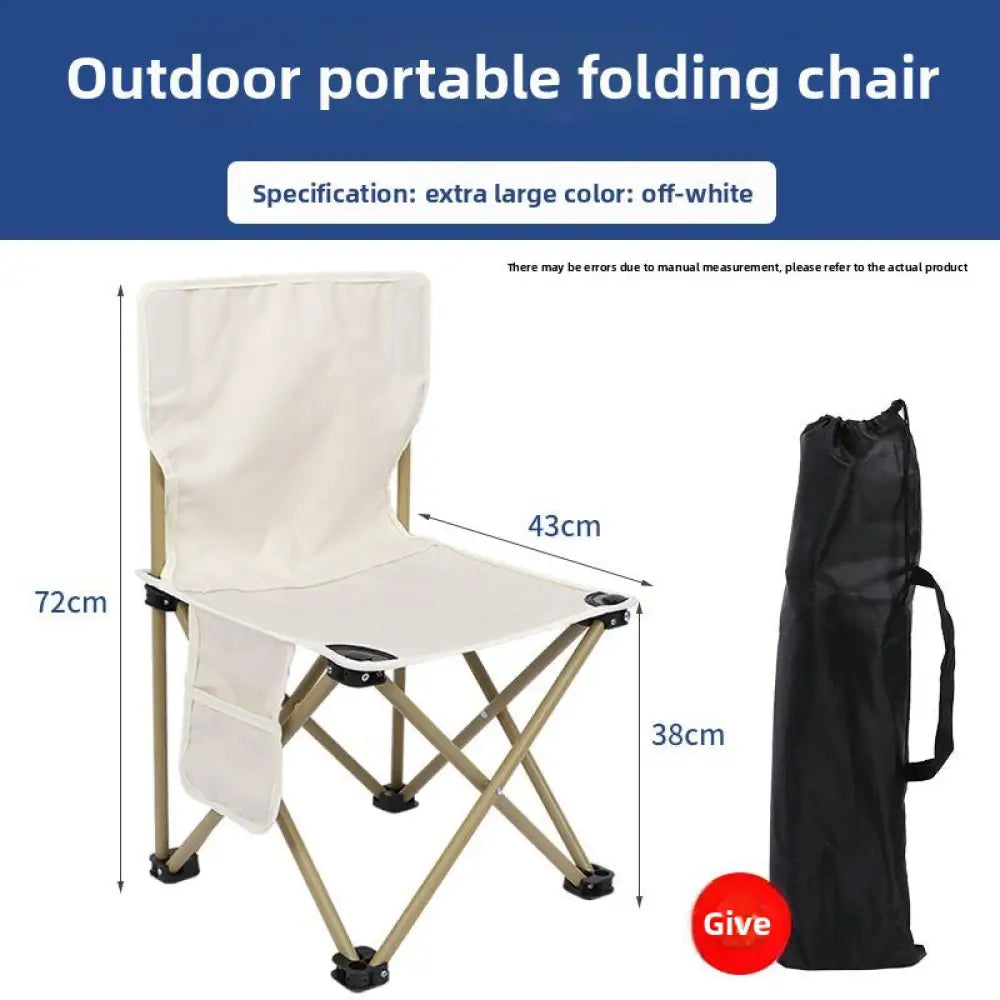 Portable Folding Moon Chair - Carbon Steel Outdoor Camping Chair with Fabric Cover (Low-Back & High-Back Options) - 42