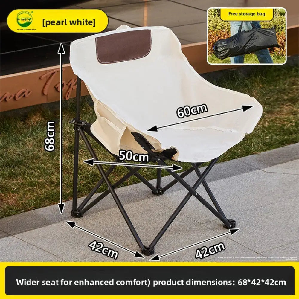 Portable Folding Moon Chair - Carbon Steel Outdoor Camping Chair with Fabric Cover (Low-Back & High-Back Options)