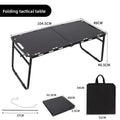 Portable Tactical Folding Camping Table - Heavy-Duty Iron Frame Outdoor Picnic Table with Storage Bag & Optional Light