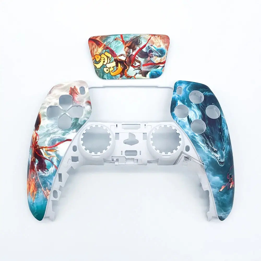 PS5 Controller Replacement Shell - Custom Game-Themed ABS Case Compatible with DualSense Gen 1/2/3 - Nezha Haohai Matte
